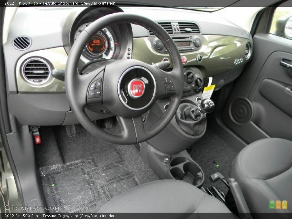 Tessuto Grigio/Nero (Grey/Black) Interior Prime Interior for the 2012 Fiat 500 Pop #63071189