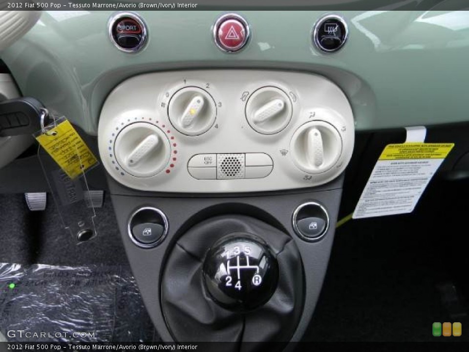 Tessuto Marrone/Avorio (Brown/Ivory) Interior Controls for the 2012 Fiat 500 Pop #63071960