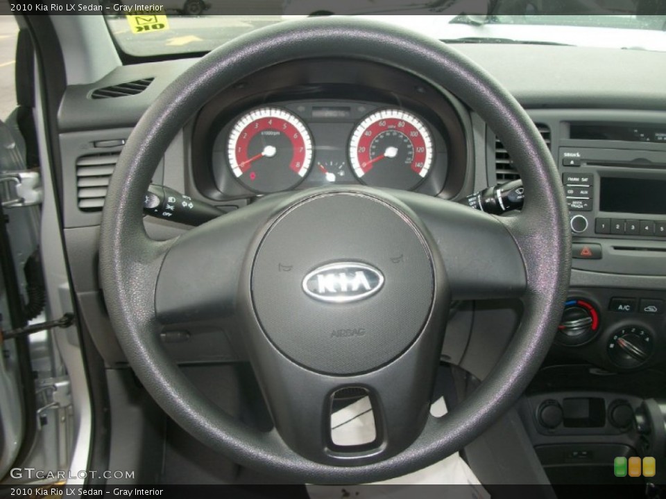 Gray Interior Steering Wheel for the 2010 Kia Rio LX Sedan #63072323