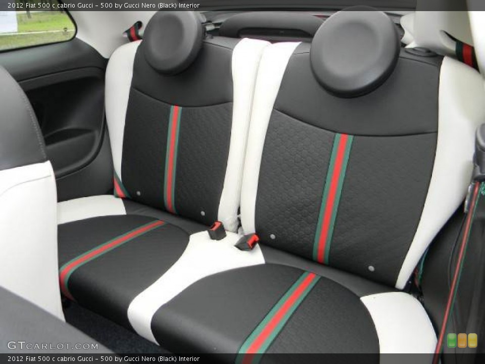 500 by Gucci Nero (Black) Interior Rear Seat for the 2012 Fiat 500 c cabrio Gucci #63072358