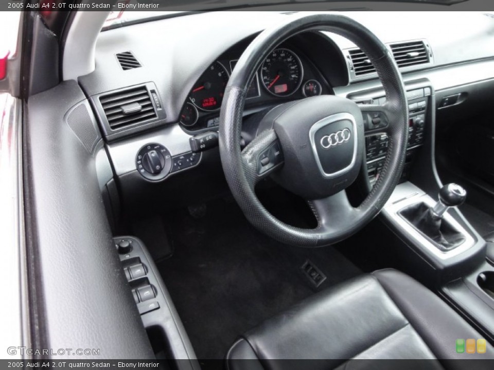 Ebony Interior Steering Wheel for the 2005 Audi A4 2.0T quattro Sedan #63082253