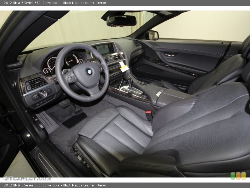 Black Nappa Leather Interior Photo for the 2012 BMW 6 Series 650i Convertible #63086633