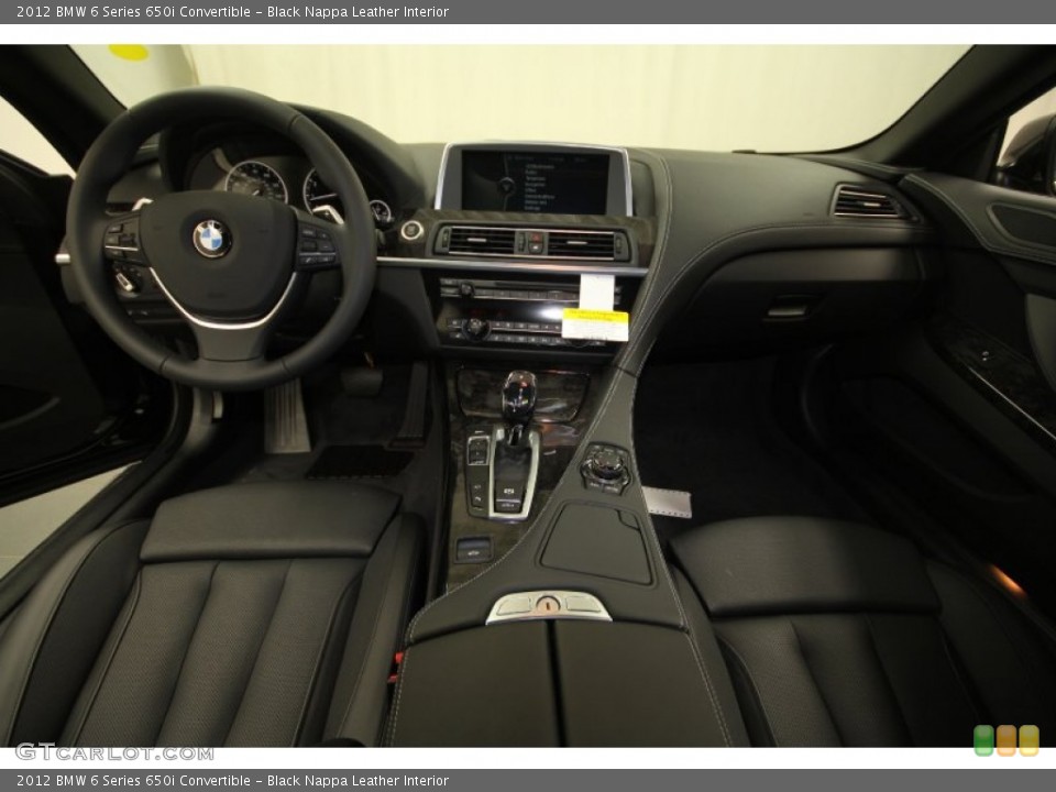 Black Nappa Leather Interior Dashboard for the 2012 BMW 6 Series 650i Convertible #63086641