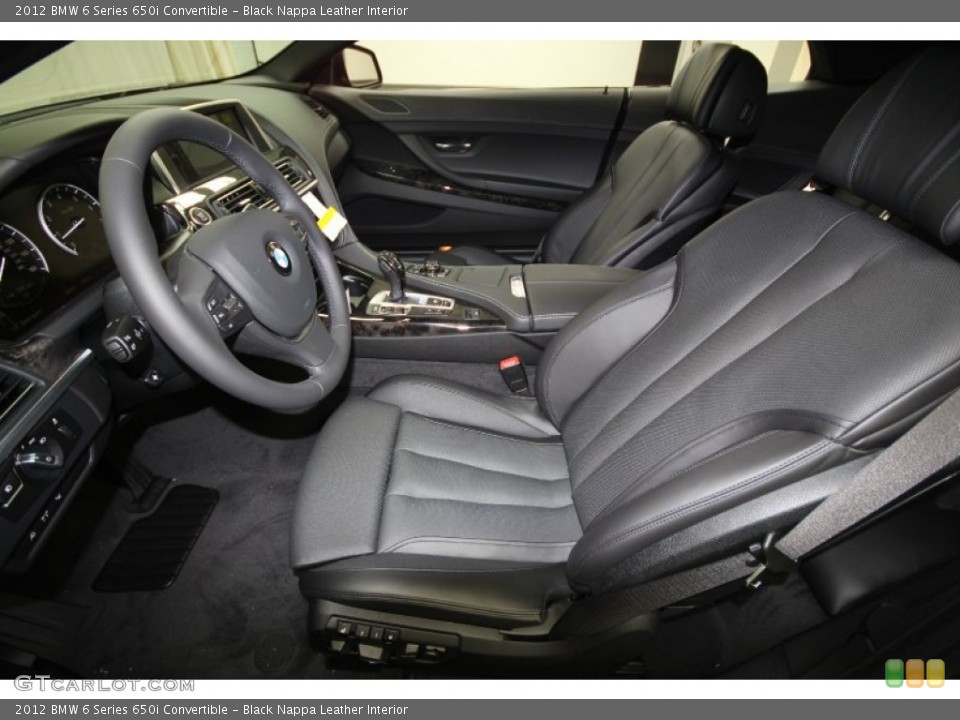 Black Nappa Leather Interior Photo for the 2012 BMW 6 Series 650i Convertible #63086711