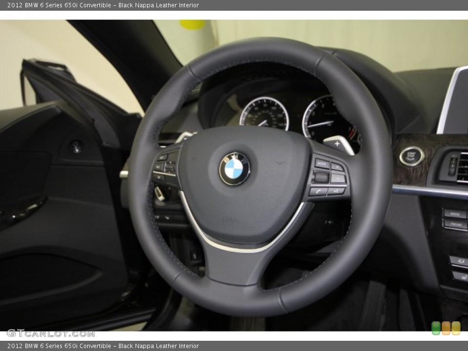 Black Nappa Leather Interior Steering Wheel for the 2012 BMW 6 Series 650i Convertible #63086819