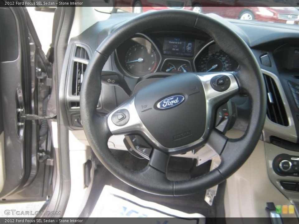 Stone Interior Steering Wheel for the 2012 Ford Focus SEL Sedan #63090848