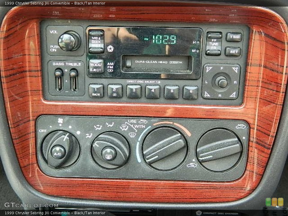 Black/Tan Interior Controls for the 1999 Chrysler Sebring JXi Convertible #63096200