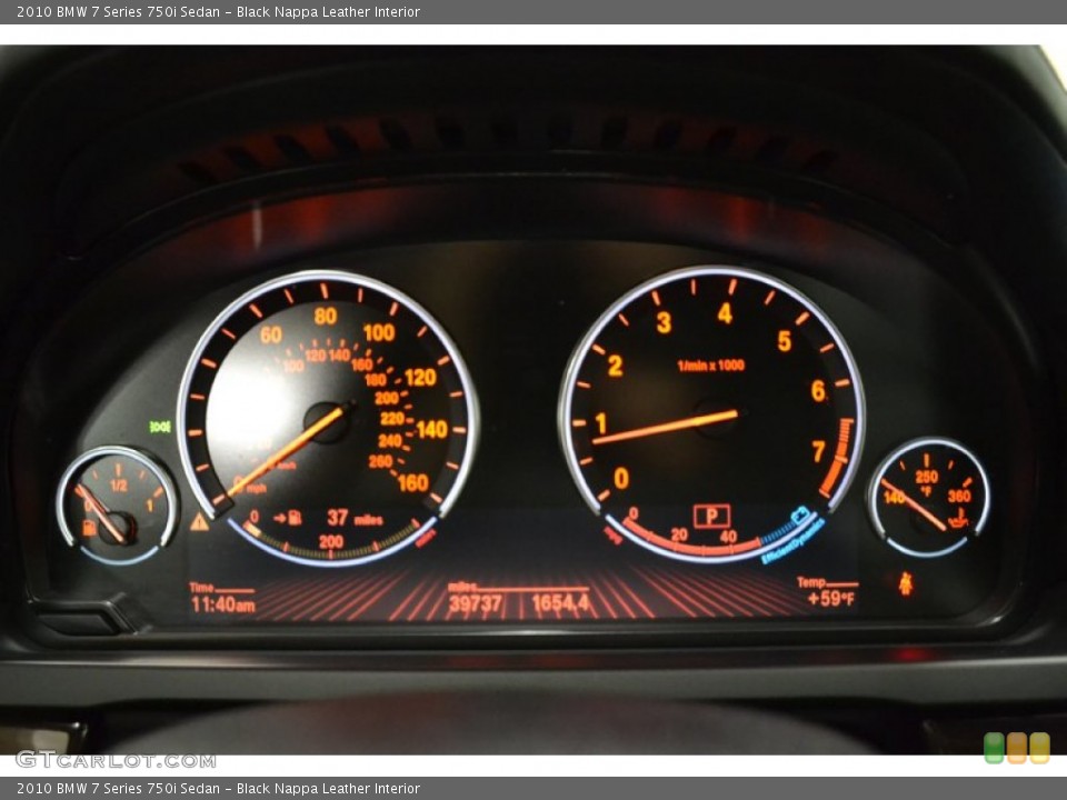Black Nappa Leather Interior Gauges for the 2010 BMW 7 Series 750i Sedan #63098396