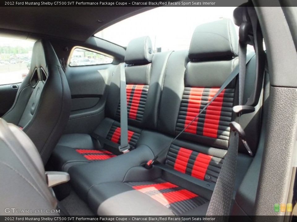 Charcoal Black/Red Recaro Sport Seats Interior Photo for the 2012 Ford Mustang Shelby GT500 SVT Performance Package Coupe #63103967