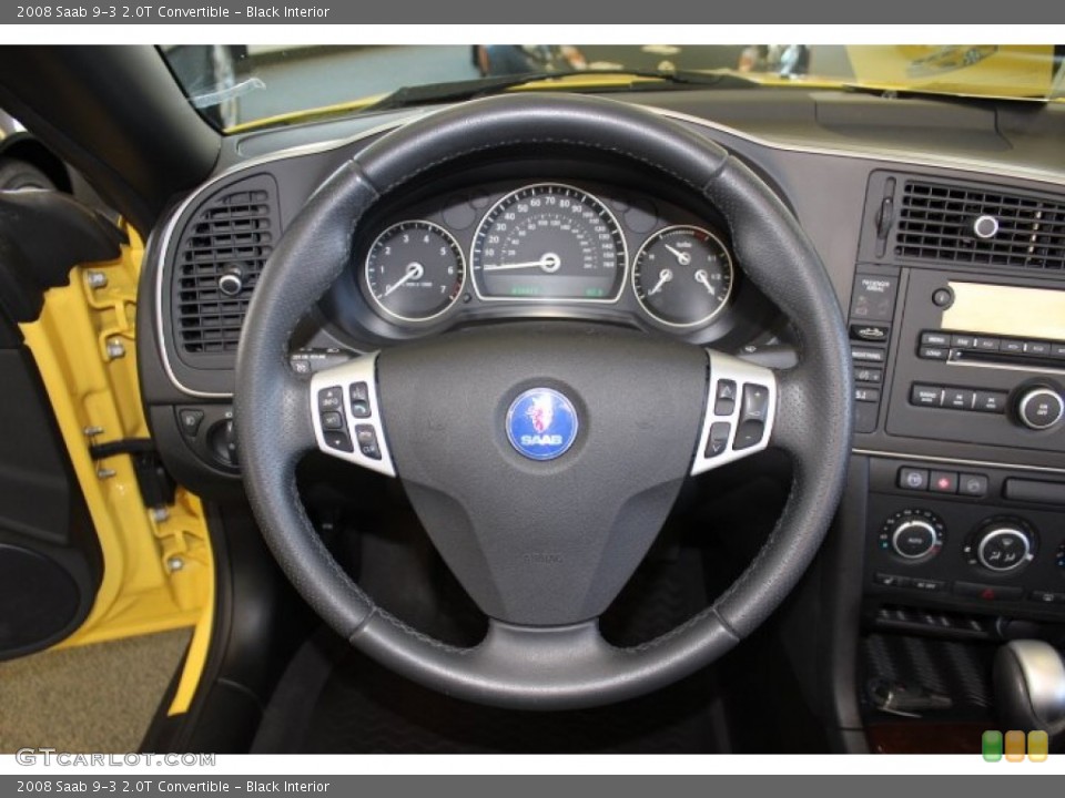 Black Interior Steering Wheel for the 2008 Saab 9-3 2.0T Convertible #63106028