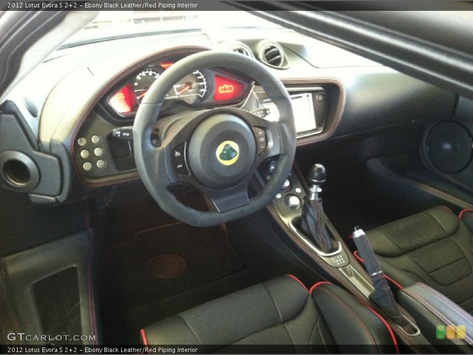 Ebony Black Leather/Red Piping Interior Photo for the 2012 Lotus Evora S 2+2 #63106253