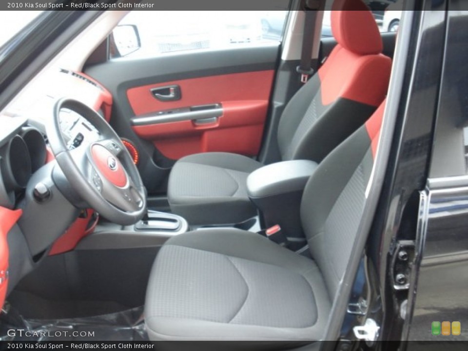 Red/Black Sport Cloth Interior Photo for the 2010 Kia Soul Sport #63106274