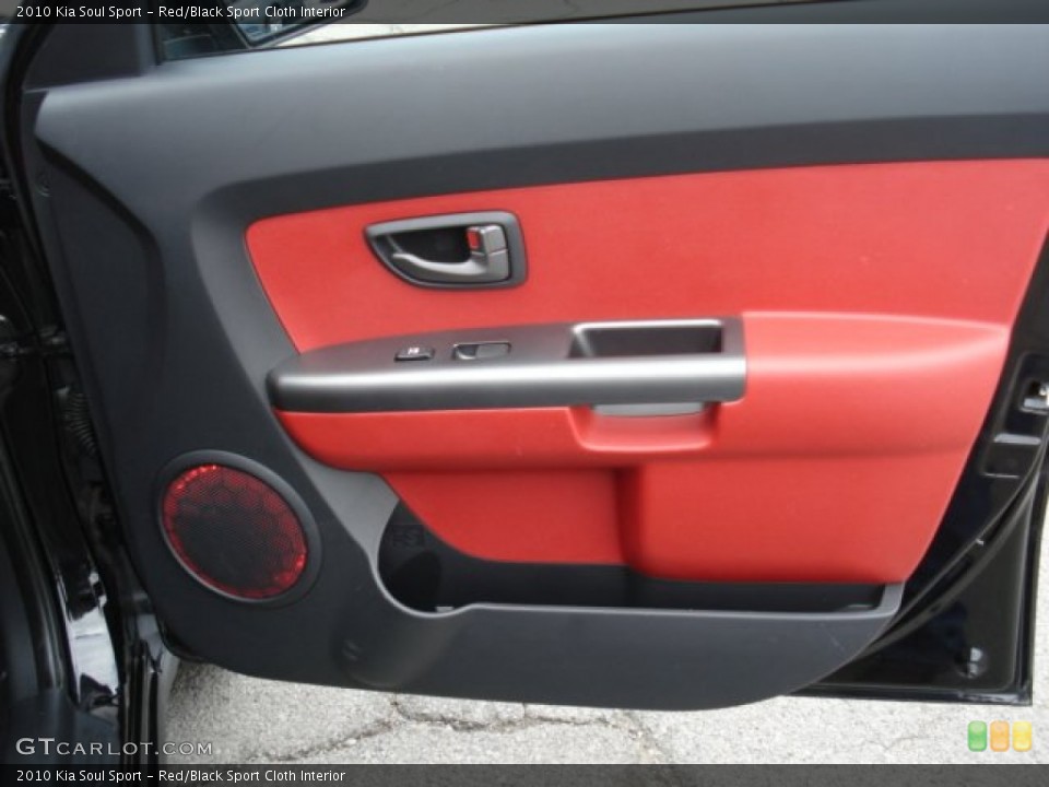 Red/Black Sport Cloth Interior Door Panel for the 2010 Kia Soul Sport #63106322
