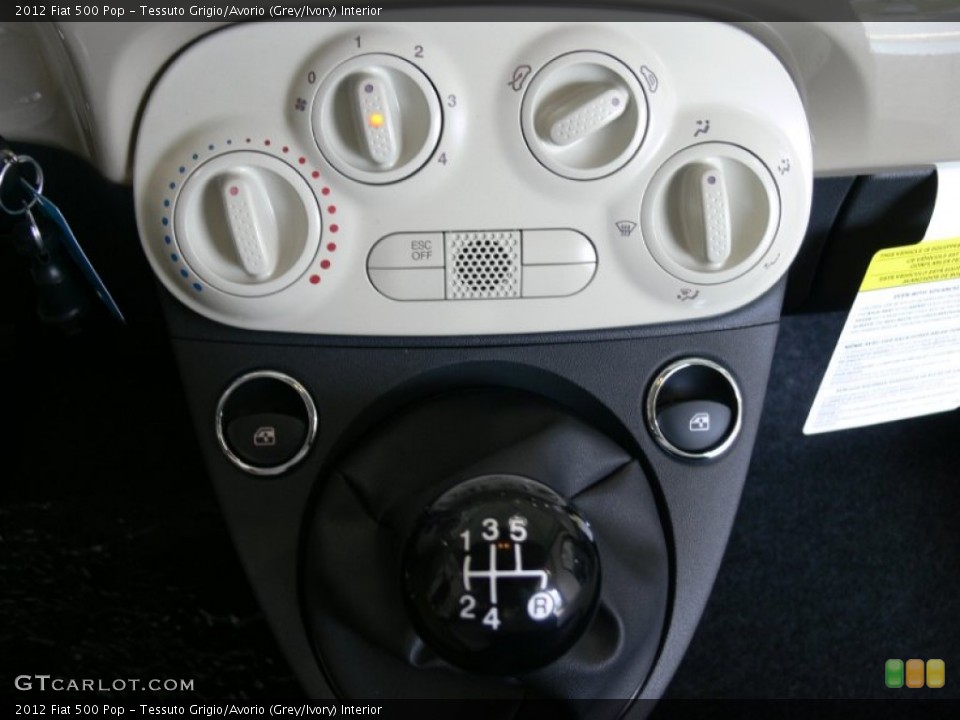 Tessuto Grigio/Avorio (Grey/Ivory) Interior Controls for the 2012 Fiat 500 Pop #63108338