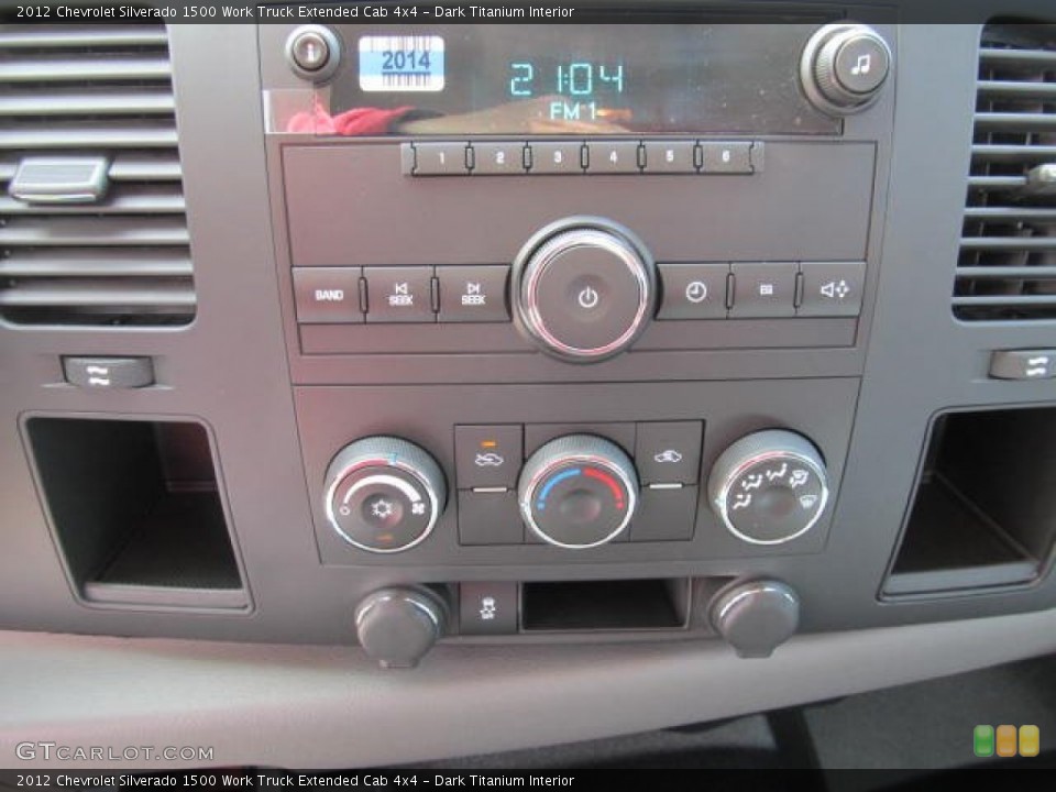 Dark Titanium Interior Controls for the 2012 Chevrolet Silverado 1500 Work Truck Extended Cab 4x4 #63110239