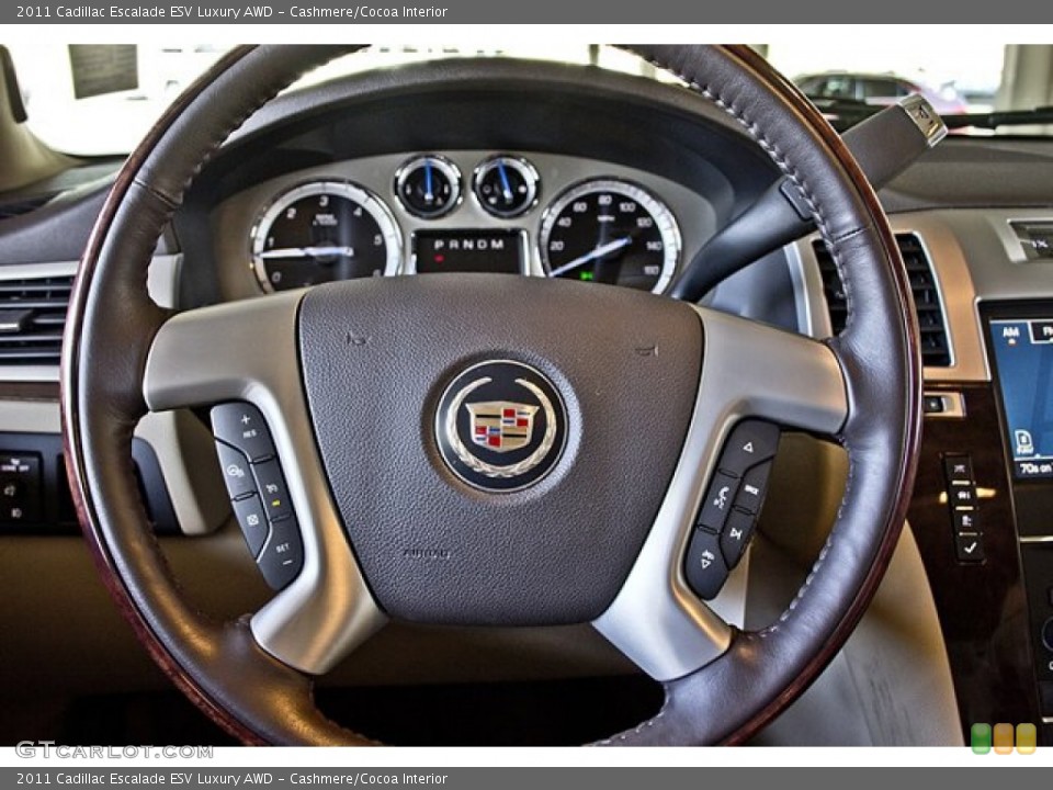 Cashmere/Cocoa Interior Steering Wheel for the 2011 Cadillac Escalade ESV Luxury AWD #63112571