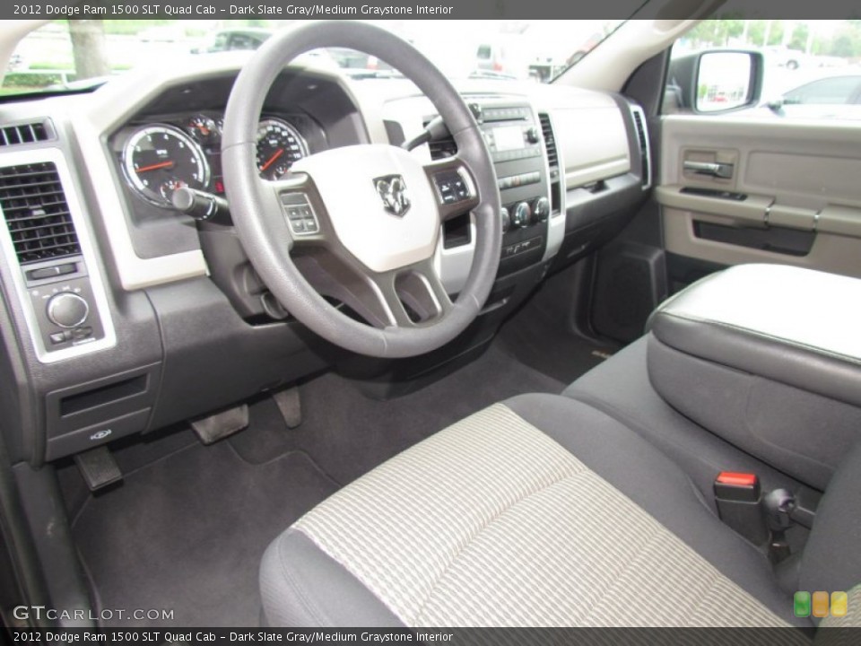 Dark Slate Gray/Medium Graystone Interior Prime Interior for the 2012 Dodge Ram 1500 SLT Quad Cab #63114542