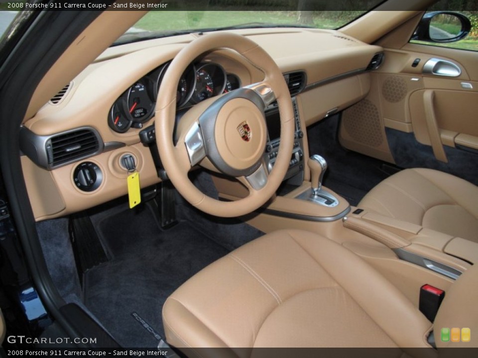 Sand Beige Interior Prime Interior for the 2008 Porsche 911 Carrera Coupe #63116510