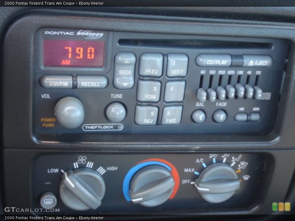 Ebony Interior Controls for the 2000 Pontiac Firebird Trans Am Coupe #63116555