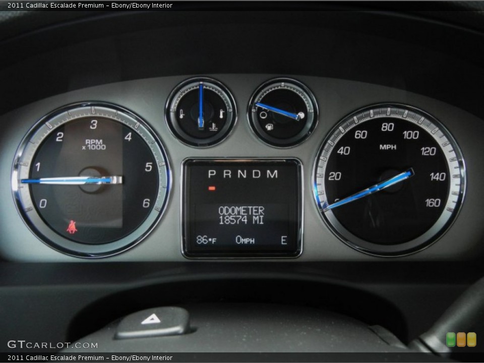 Ebony/Ebony Interior Gauges for the 2011 Cadillac Escalade Premium #63121495