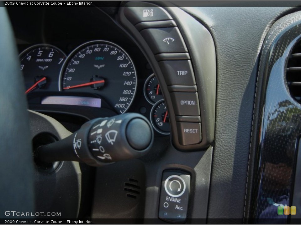 Ebony Interior Controls for the 2009 Chevrolet Corvette Coupe #63123674