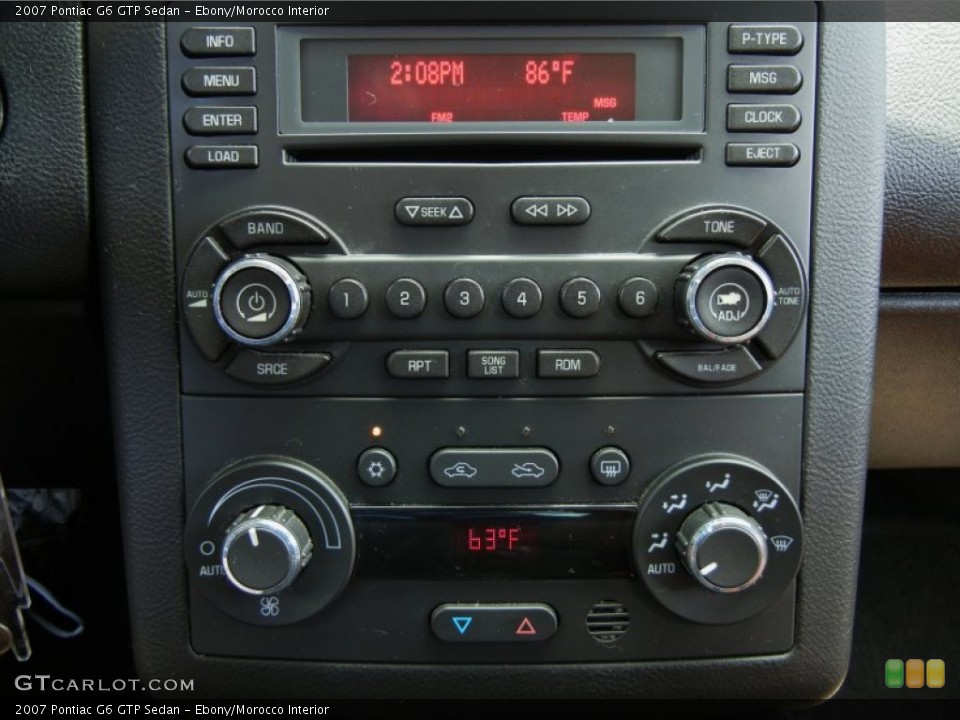 Ebony/Morocco Interior Controls for the 2007 Pontiac G6 GTP Sedan #63124226