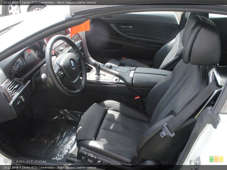 Black Nappa Leather Interior Photo for the 2012 BMW 6 Series 650i Convertible #63131618