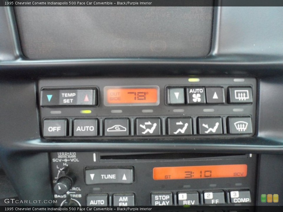 Black/Purple Interior Controls for the 1995 Chevrolet Corvette Indianapolis 500 Pace Car Convertible #63140662