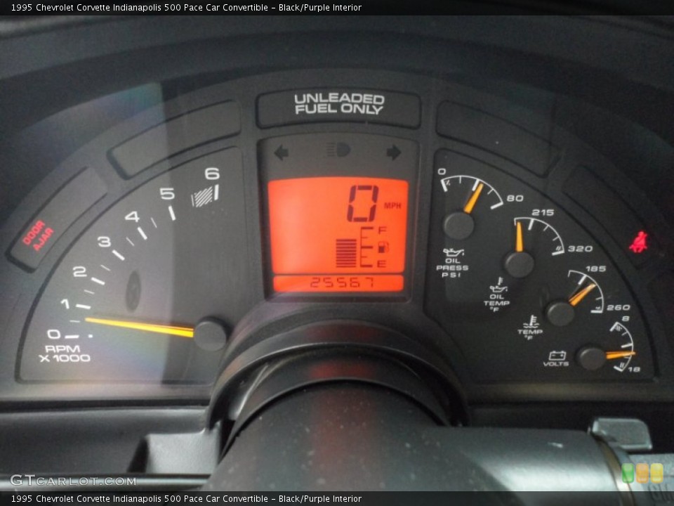 Black/Purple Interior Gauges for the 1995 Chevrolet Corvette Indianapolis 500 Pace Car Convertible #63140688