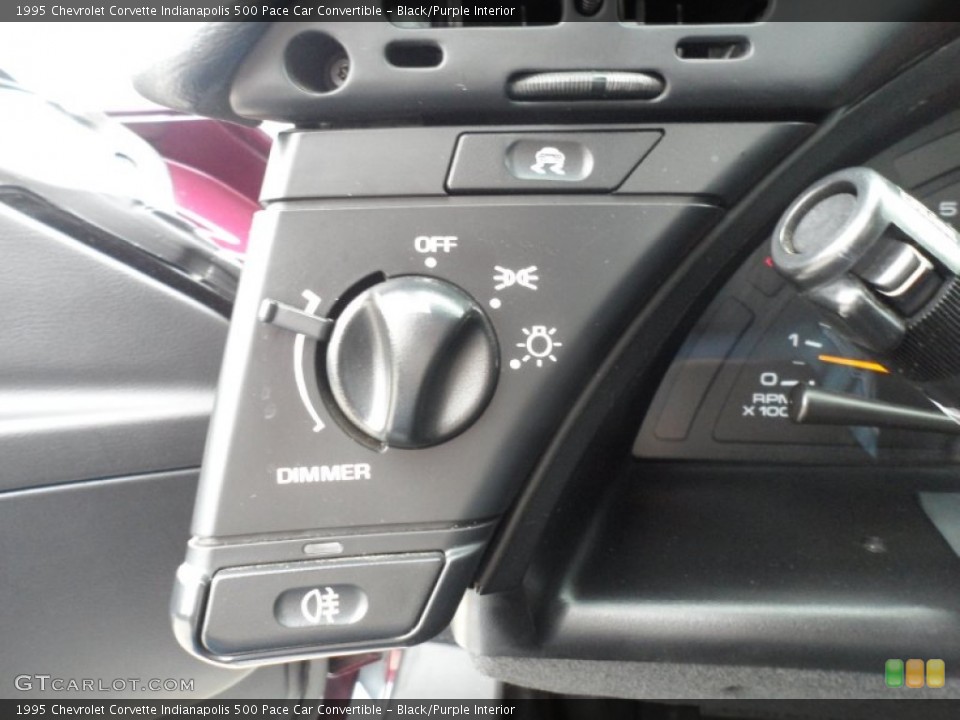Black/Purple Interior Controls for the 1995 Chevrolet Corvette Indianapolis 500 Pace Car Convertible #63140699