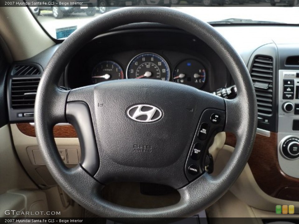Beige Interior Steering Wheel for the 2007 Hyundai Santa Fe GLS #63146440