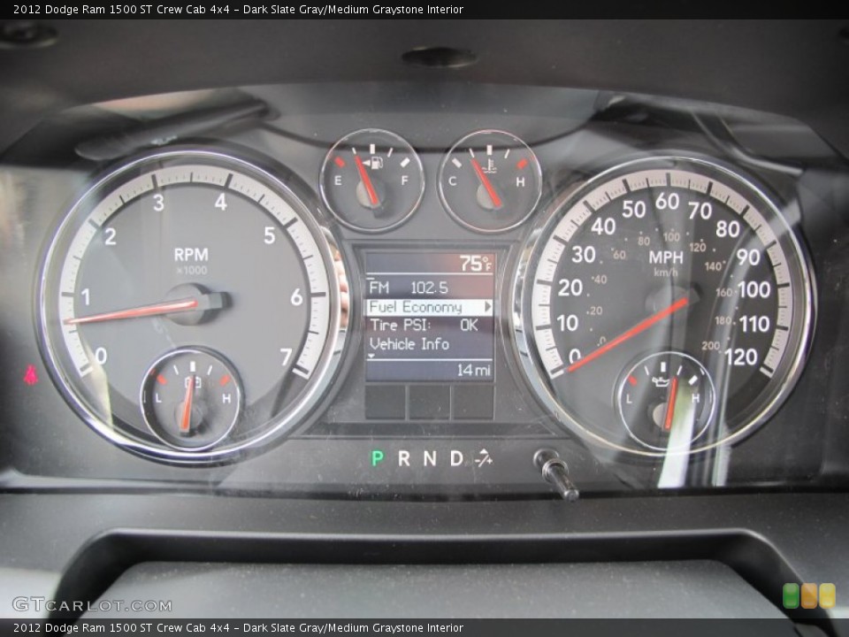 Dark Slate Gray/Medium Graystone Interior Gauges for the 2012 Dodge Ram 1500 ST Crew Cab 4x4 #63148379