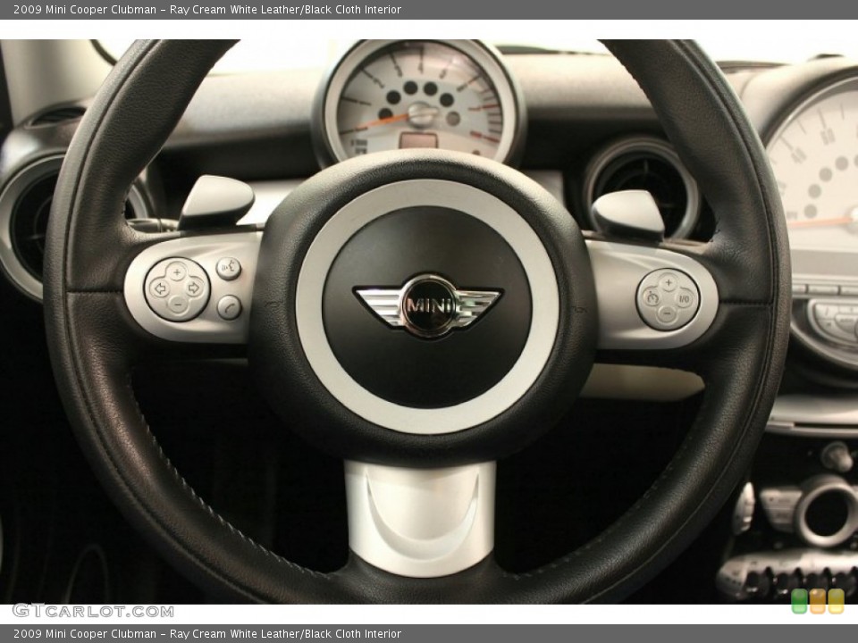 Ray Cream White Leather/Black Cloth Interior Steering Wheel for the 2009 Mini Cooper Clubman #63164176