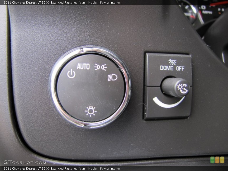 Medium Pewter Interior Controls for the 2011 Chevrolet Express LT 3500 Extended Passenger Van #63168872