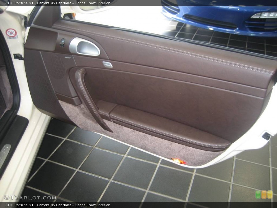 Cocoa Brown Interior Door Panel for the 2010 Porsche 911 Carrera 4S Cabriolet #63174628