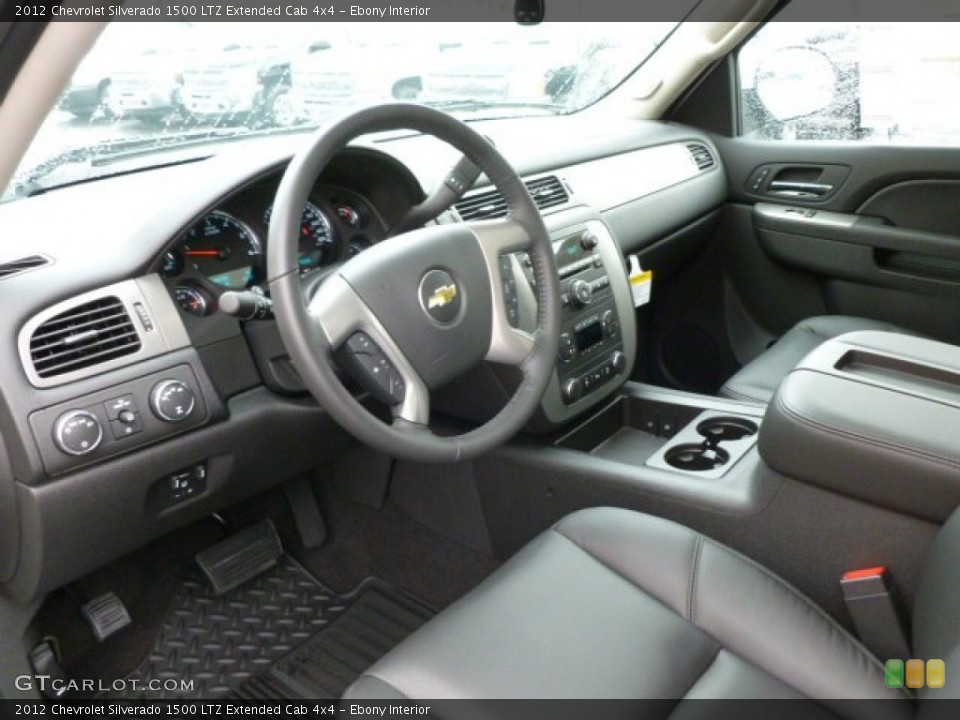 Ebony Interior Prime Interior for the 2012 Chevrolet Silverado 1500 LTZ Extended Cab 4x4 #63174640