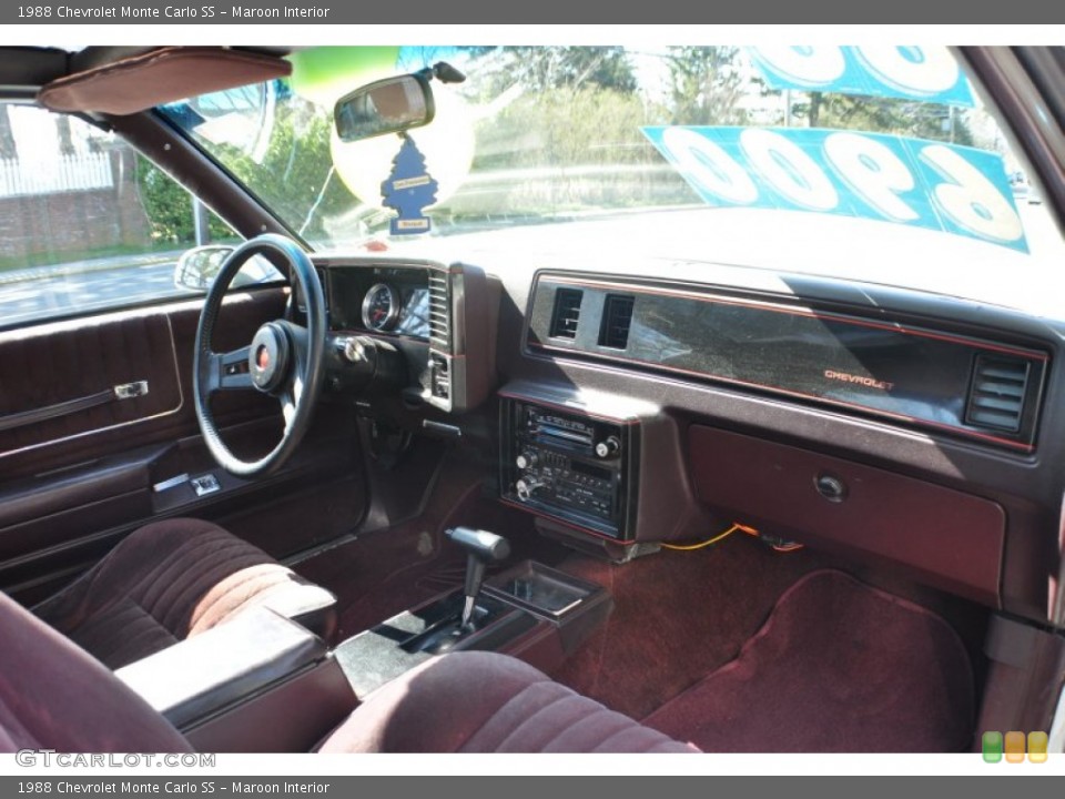 Maroon Interior Dashboard for the 1988 Chevrolet Monte Carlo SS #63177388