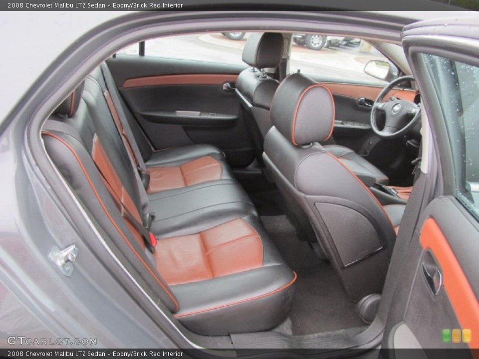 Ebony/Brick Red Interior Photo for the 2008 Chevrolet Malibu LTZ Sedan #63184060