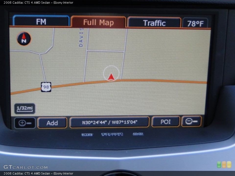 Ebony Interior Navigation for the 2008 Cadillac CTS 4 AWD Sedan #63198448