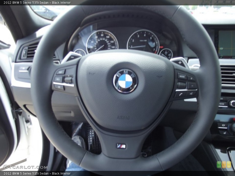 Black Interior Steering Wheel for the 2012 BMW 5 Series 535i Sedan #63199714