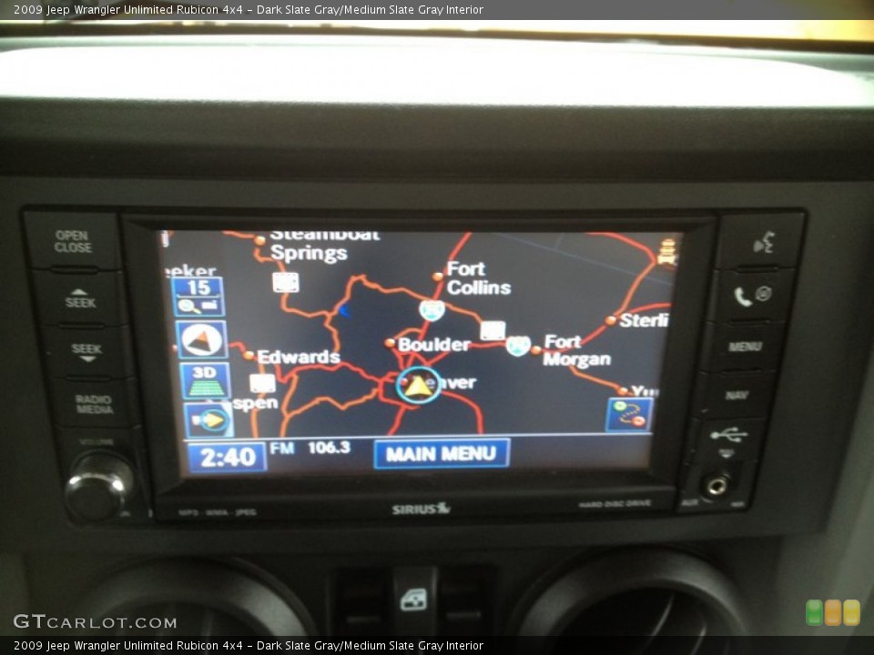 Dark Slate Gray/Medium Slate Gray Interior Navigation for the 2009 Jeep Wrangler Unlimited Rubicon 4x4 #63207240