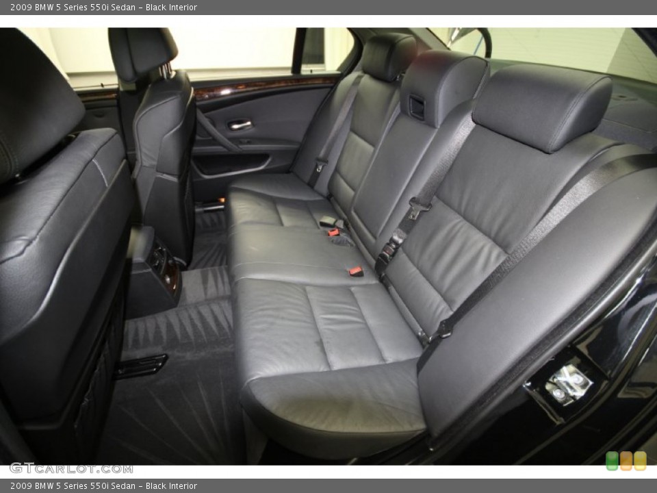 Black Interior Rear Seat for the 2009 BMW 5 Series 550i Sedan #63207246