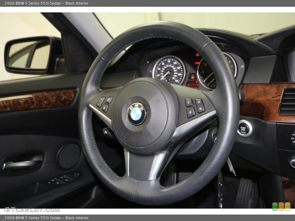 Black Interior Steering Wheel for the 2009 BMW 5 Series 550i Sedan #63207415
