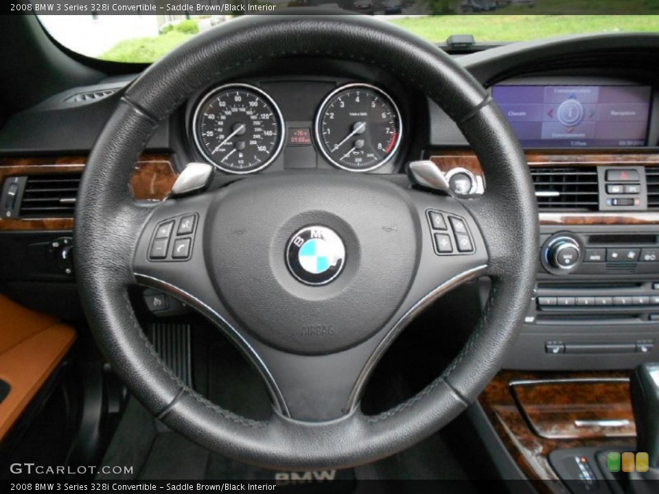 Saddle Brown/Black Interior Steering Wheel for the 2008 BMW 3 Series 328i Convertible #63210255