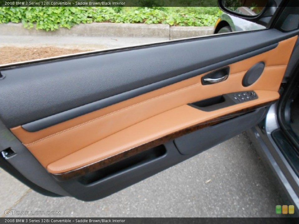 Saddle Brown/Black Interior Door Panel for the 2008 BMW 3 Series 328i Convertible #63210396