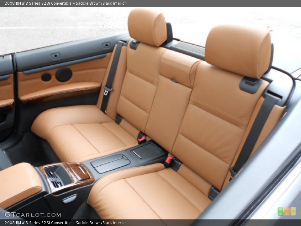 Saddle Brown/Black Interior Rear Seat for the 2008 BMW 3 Series 328i Convertible #63210450