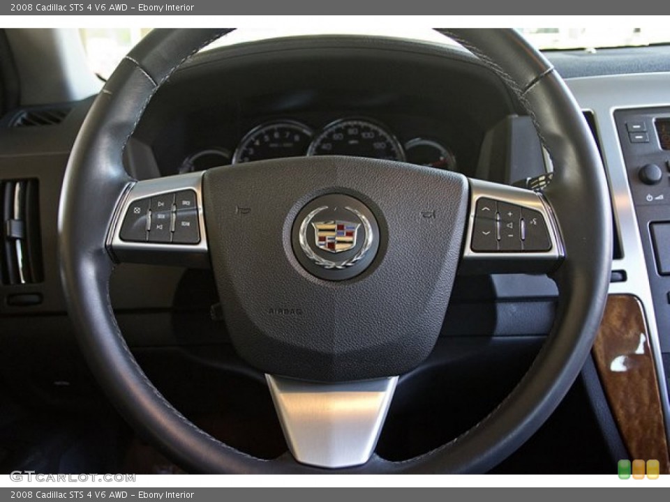 Ebony Interior Steering Wheel for the 2008 Cadillac STS 4 V6 AWD #63212861