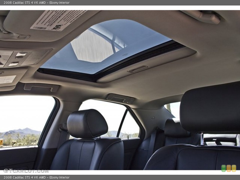 Ebony Interior Sunroof for the 2008 Cadillac STS 4 V6 AWD #63212928