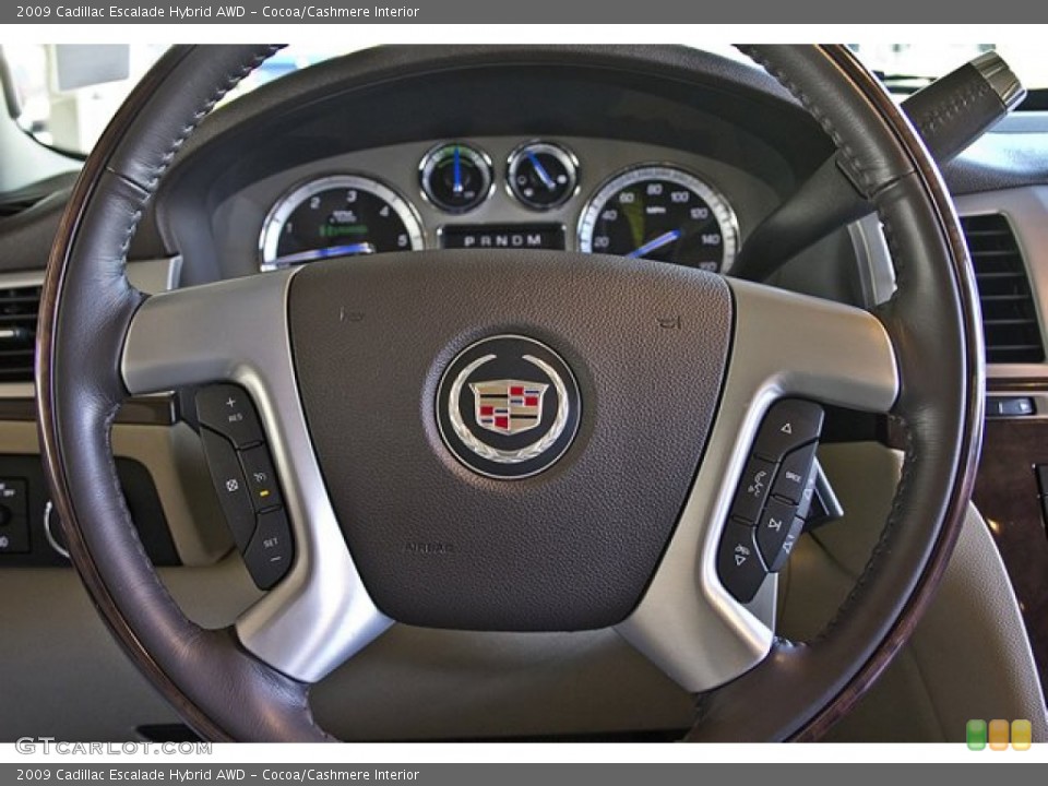 Cocoa/Cashmere Interior Steering Wheel for the 2009 Cadillac Escalade Hybrid AWD #63213126