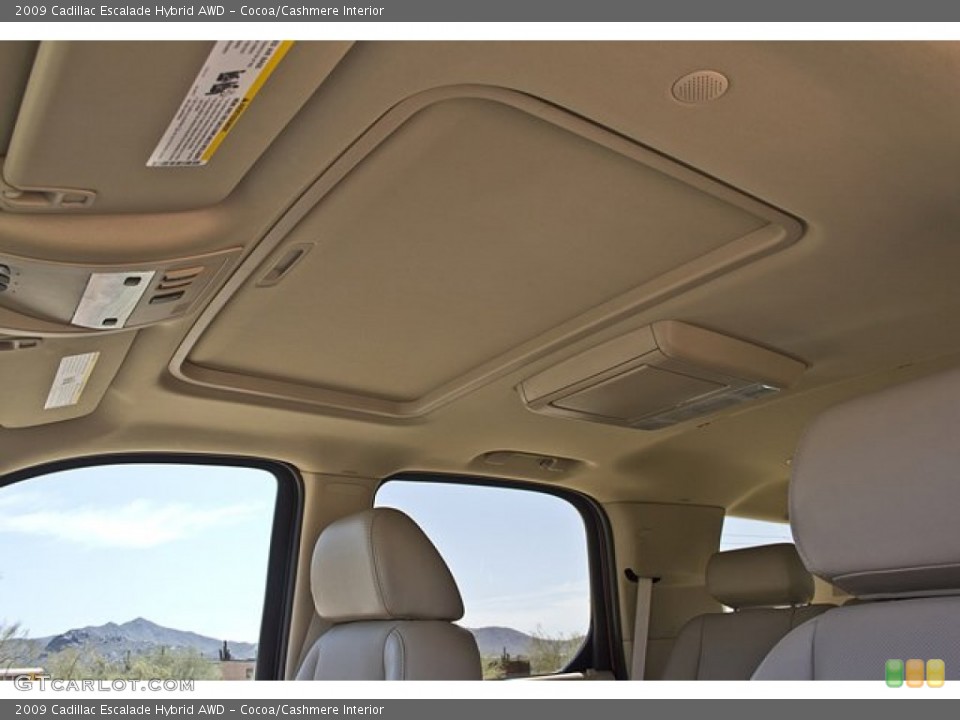 Cocoa/Cashmere Interior Sunroof for the 2009 Cadillac Escalade Hybrid AWD #63213144